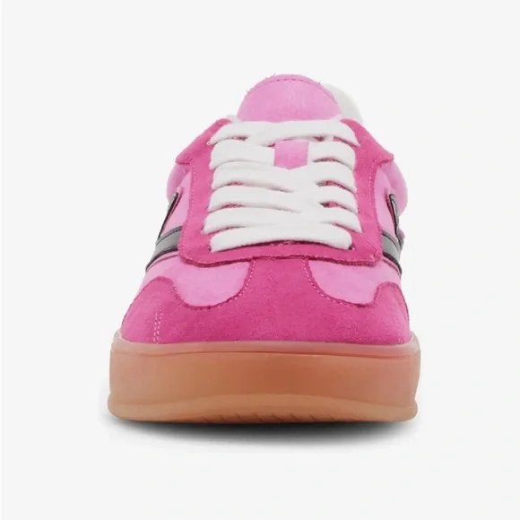 Pink with Black 80s Old School Vintage Style Casual Sneakers New 5 5.5 6 6.5 - Picture 5 of 9